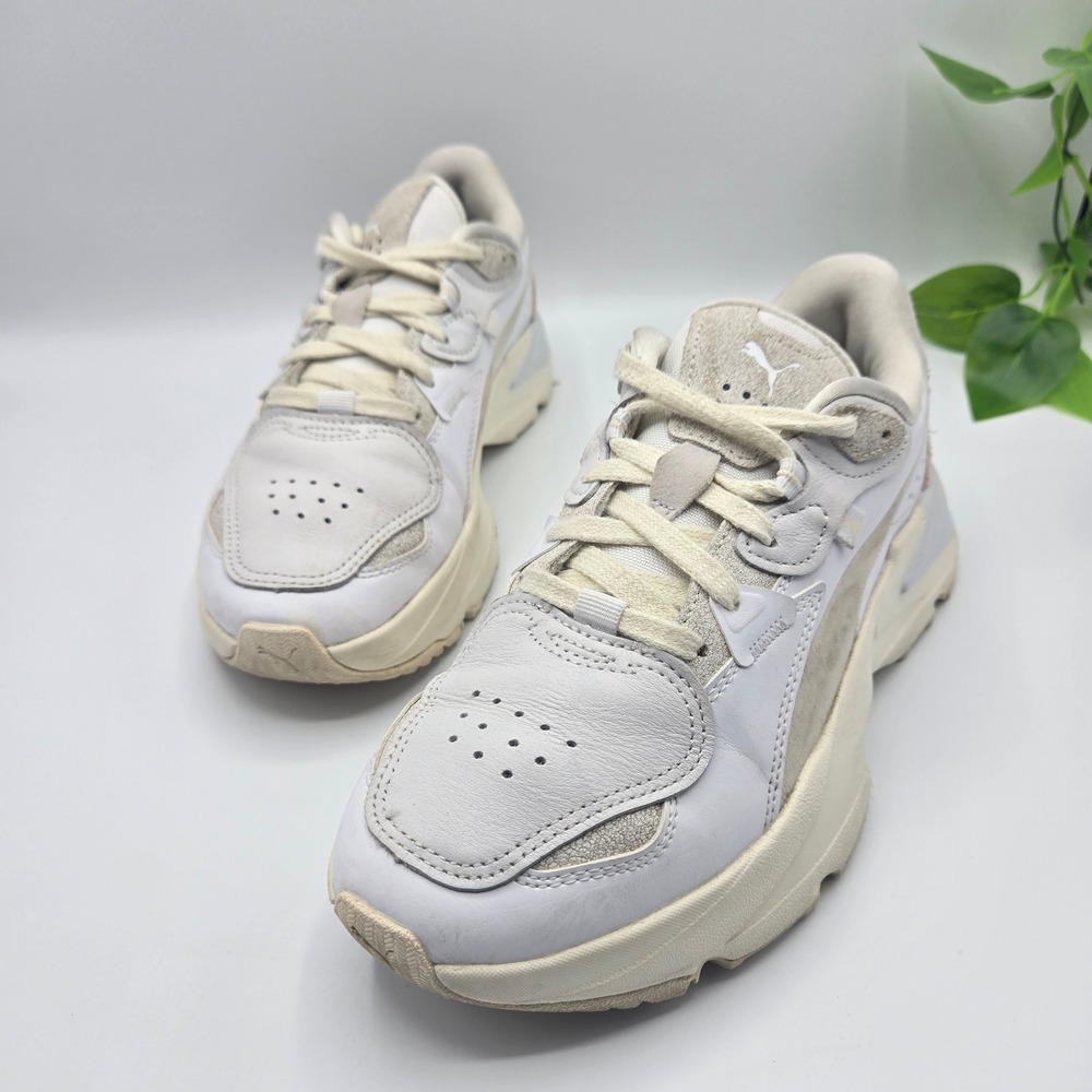 Puma Orkid Thrifted Sneakers White Sand Chunky Platform 389909-01 Size 8